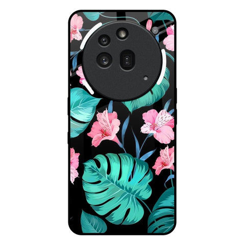 Tropical Leaves & Pink Flowers Nothing Phone 3a Pro Glass Back Cover Online