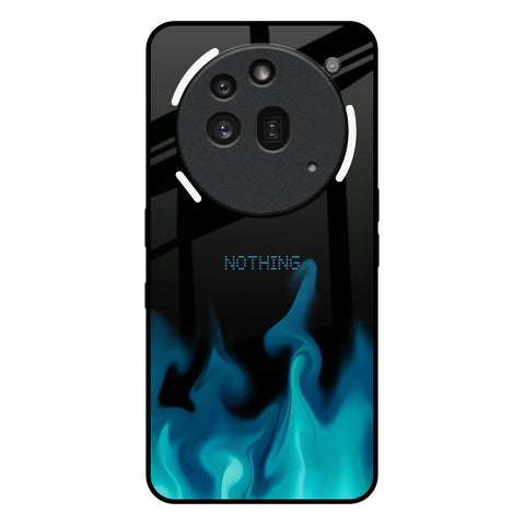 Teal Flames Nothing Phone 3a Pro Glass Back Cover Online