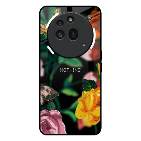 Flowers & Butterfly Nothing Phone 3a Pro Glass Back Cover Online