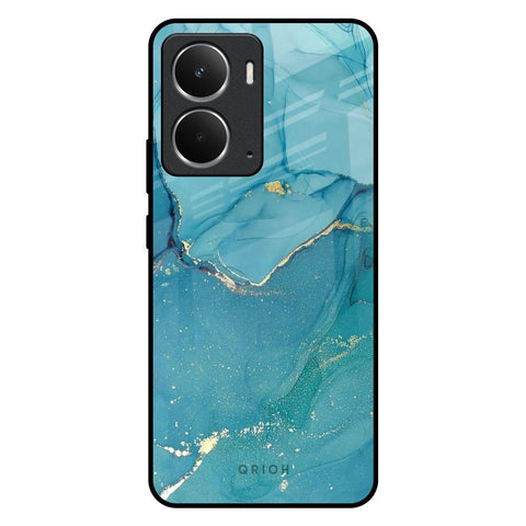 Blue Golden Glitter Realme P3 5G Glass Back Cover Online