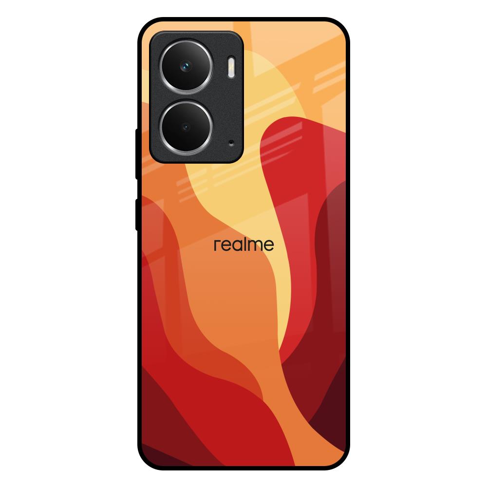 Magma Color Pattern Realme P3 5G Glass Back Cover Online