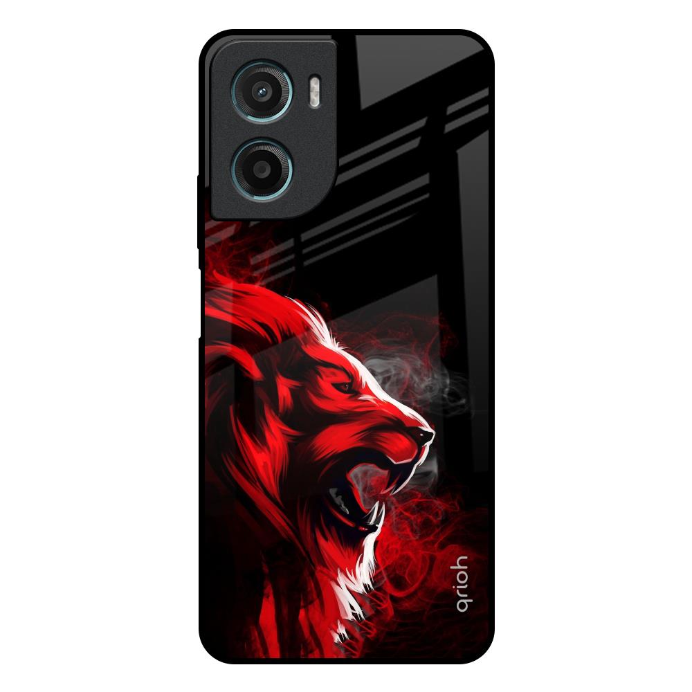Red Angry Lion Motorola G05 Glass Back Cover Online