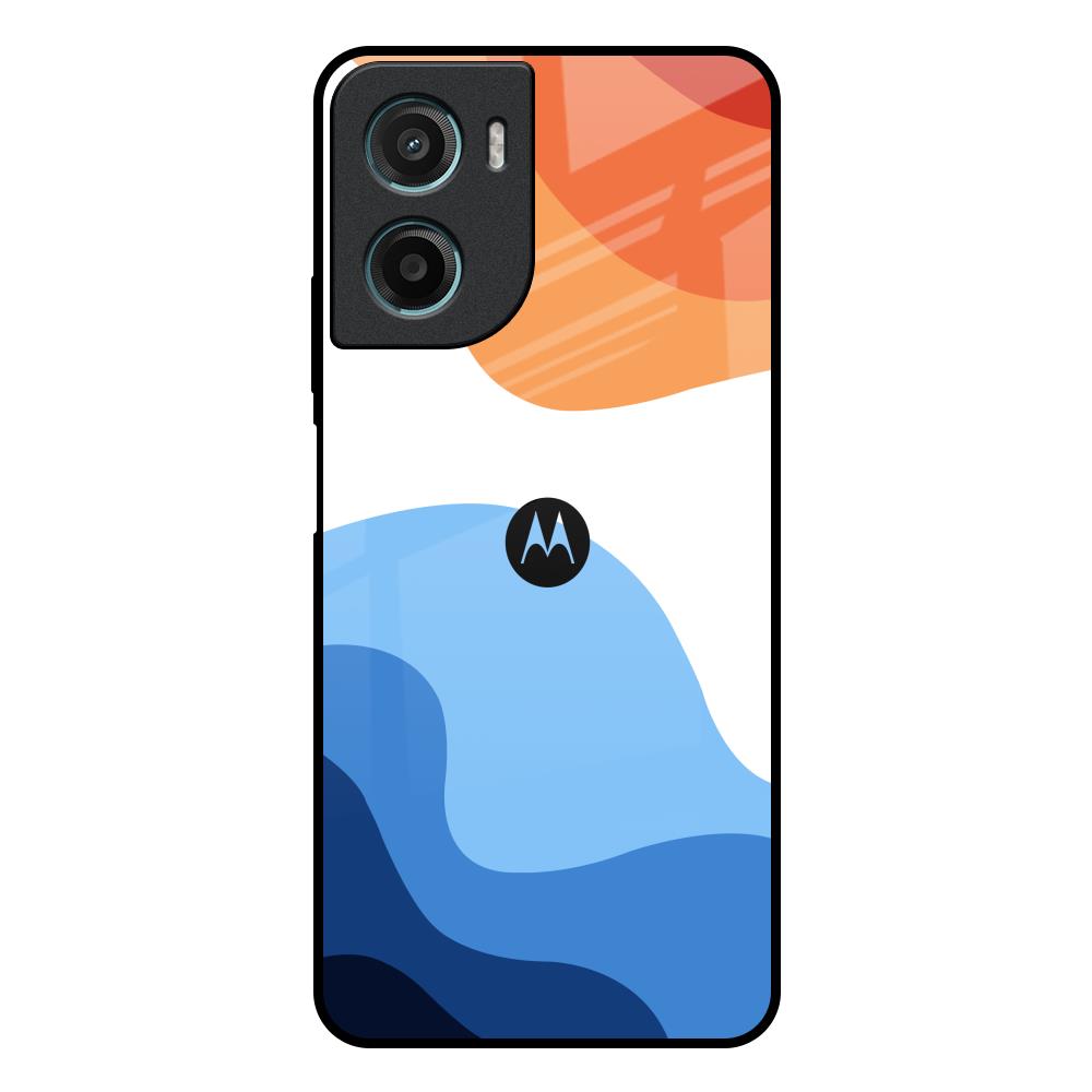 Wavy Color Pattern Motorola G05 Glass Back Cover Online