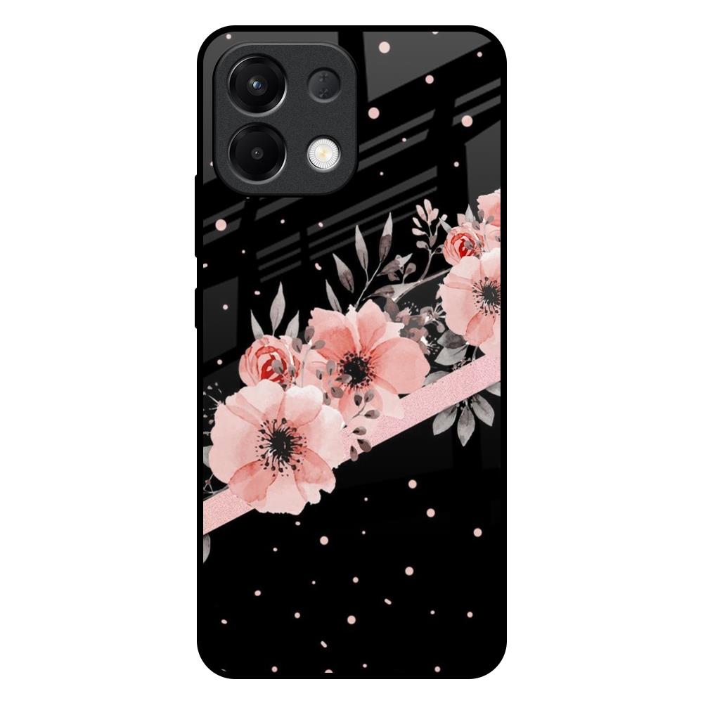 Floral Black Band Oppo K13 5G Glass Back Cover Online