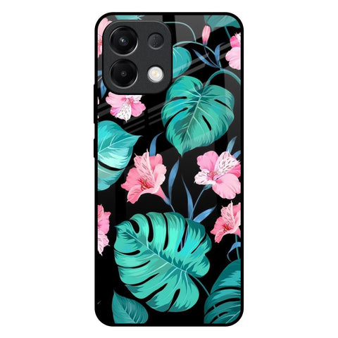 Tropical Leaves & Pink Flowers Oppo K13 5G Glass Back Cover Online