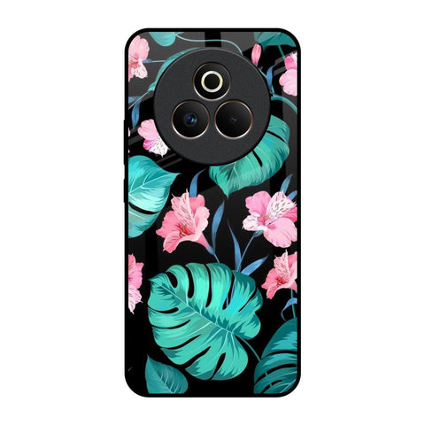 Tropical Leaves & Pink Flowers Realme P3 Pro 5G Glass Back Cover Online