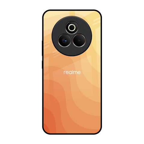 Orange Curve Pattern Realme P3 Pro 5G Glass Back Cover Online