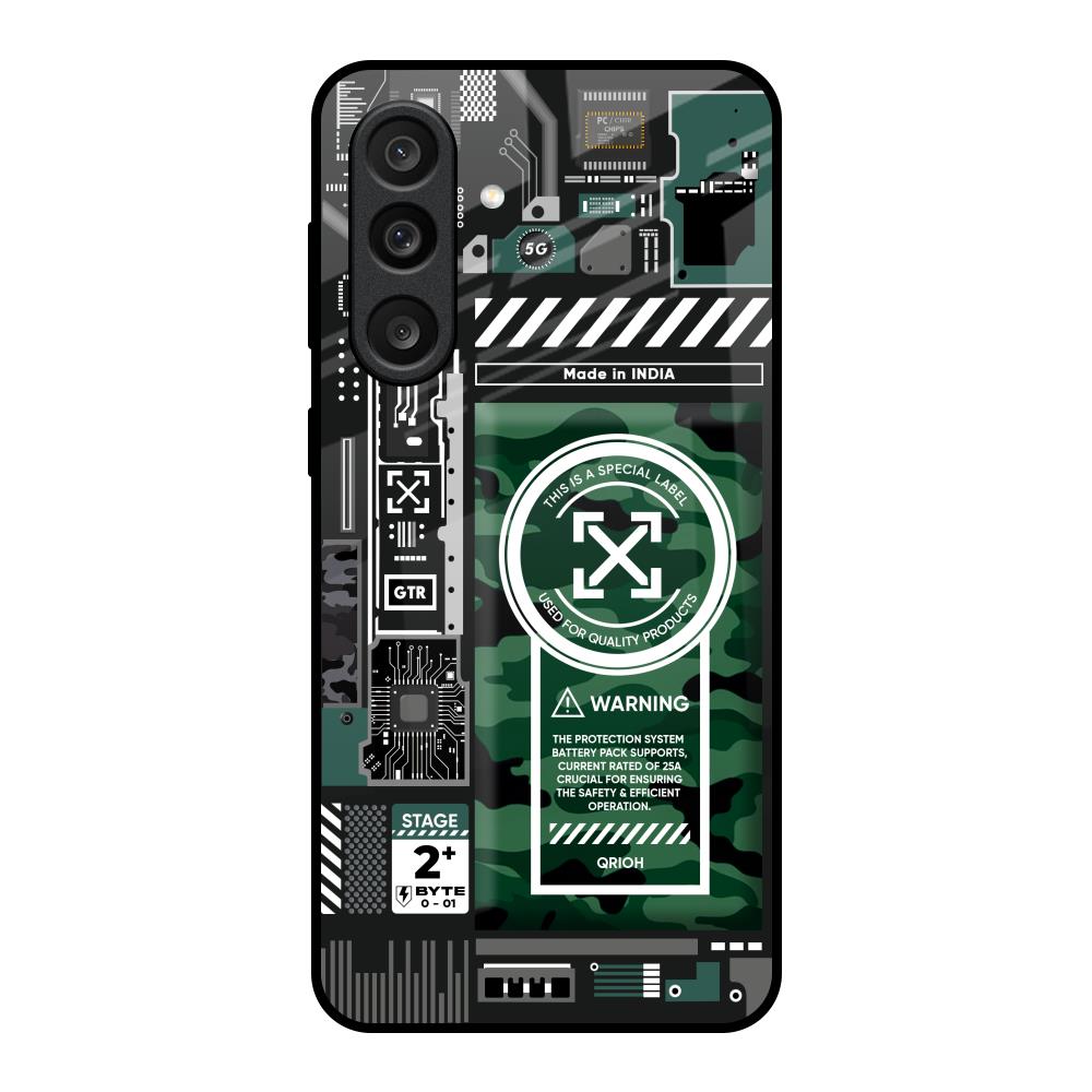 Green Camo Circuit Samsung Galaxy M56 5G Glass Back Cover Online