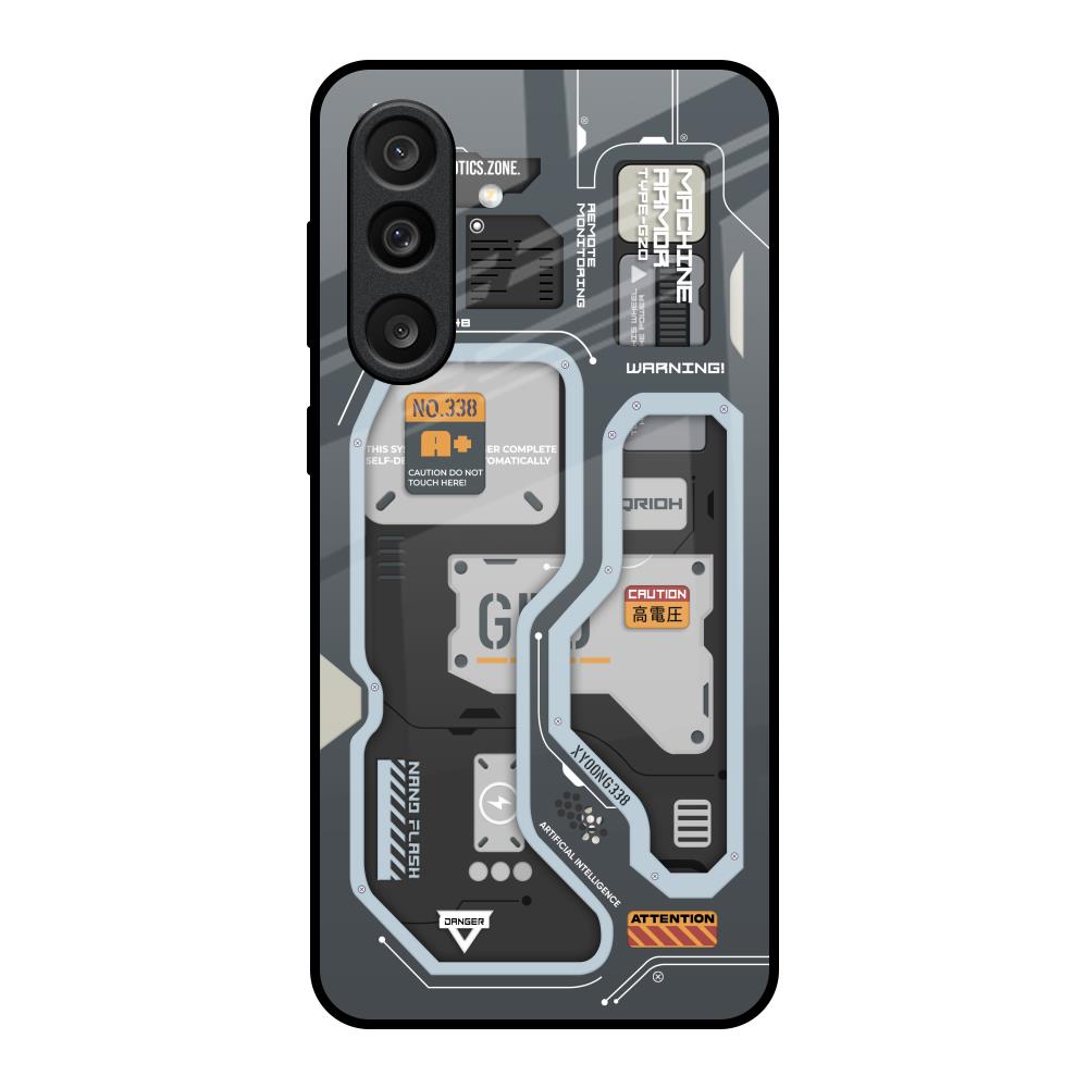 Retro Futuristic Samsung Galaxy M56 5G Glass Back Cover Online