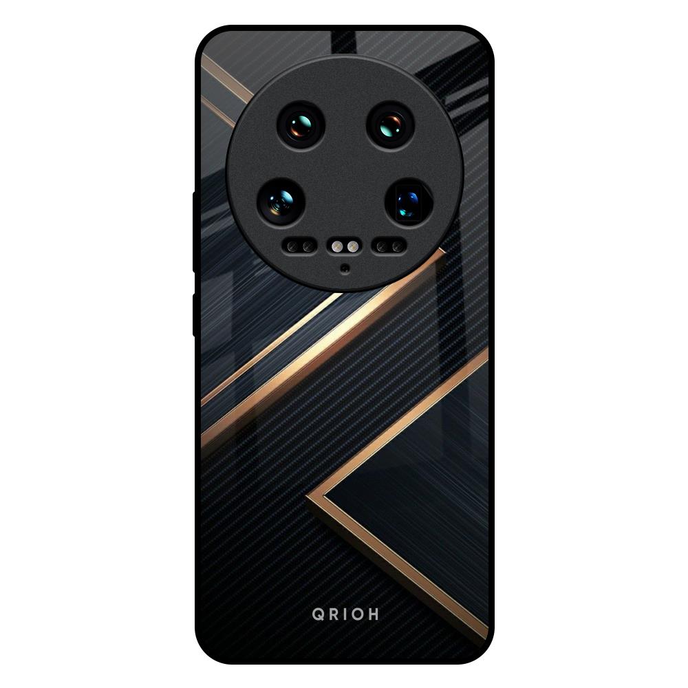 Sleek Golden & Navy Mi 14 Ultra 5G Glass Back Cover Online