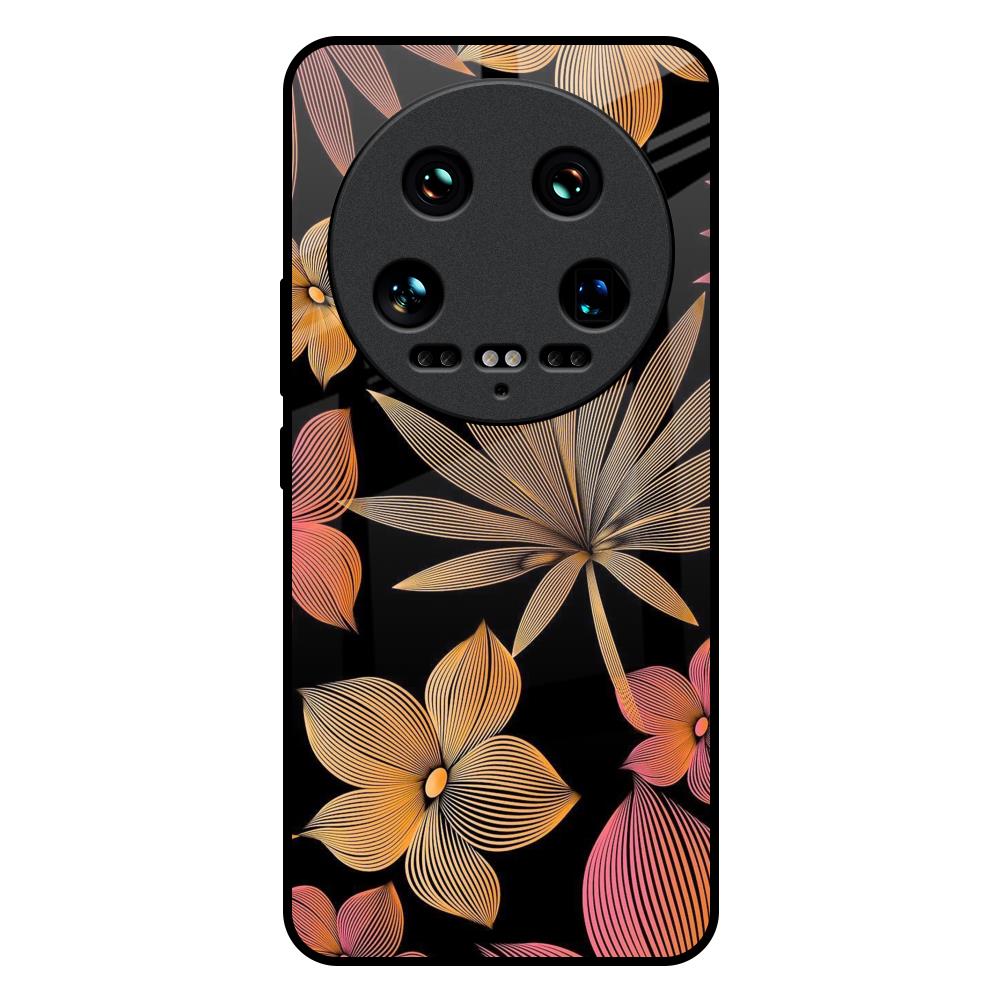 Lines Pattern Flowers Mi 14 Ultra 5G Glass Back Cover Online