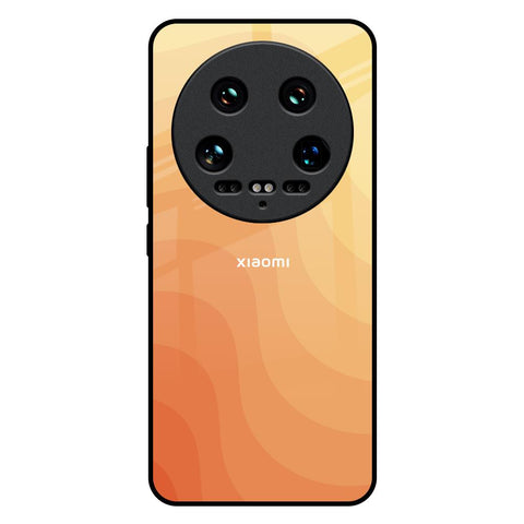 Orange Curve Pattern Mi 14 Ultra 5G Glass Back Cover Online