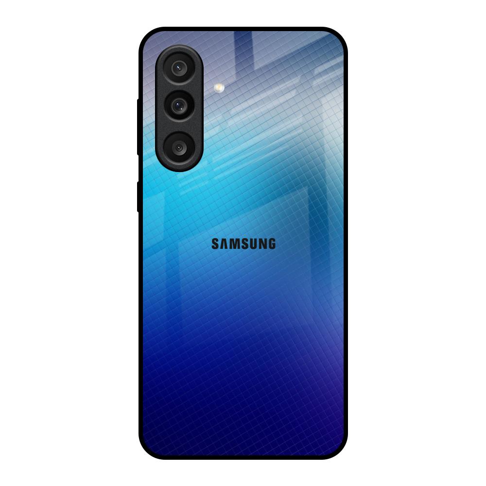 Blue Rhombus Pattern Samsung Galaxy F56 5G Glass Back Cover Online