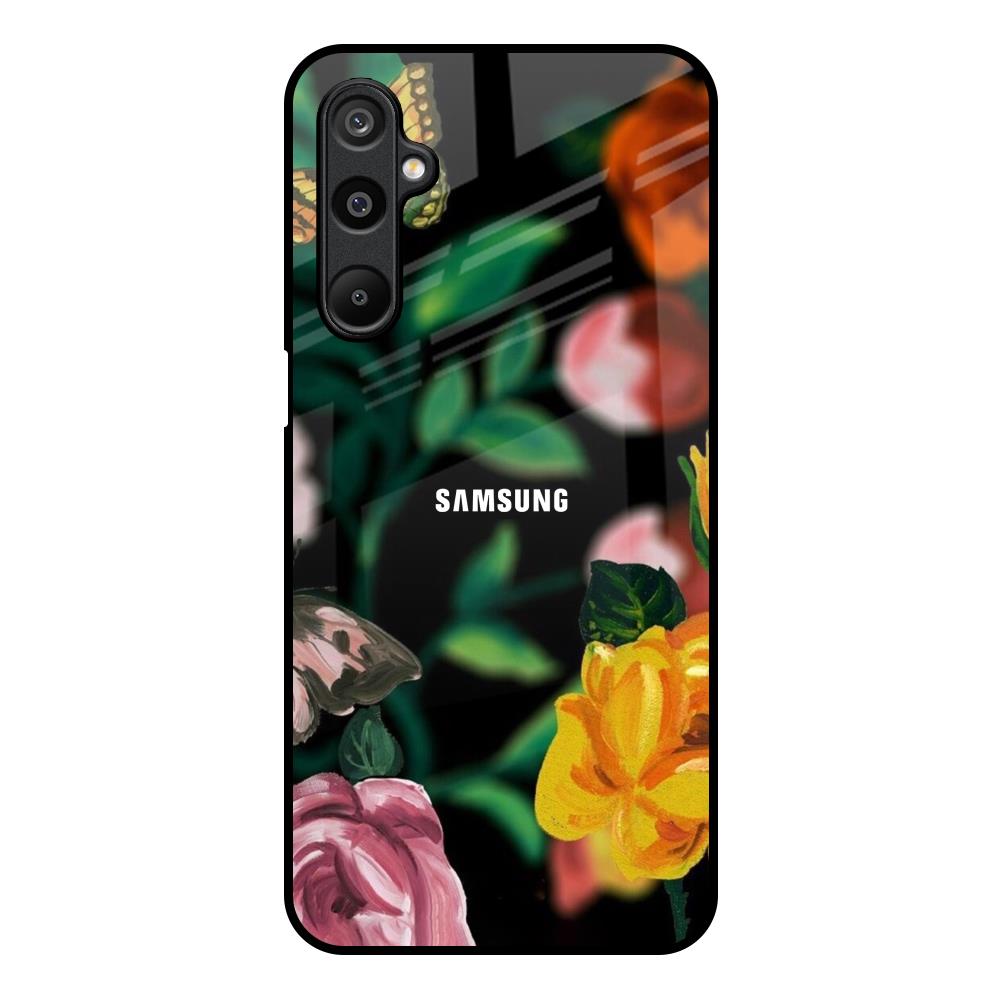 Flowers & Butterfly Samsung Galaxy F16 5G Glass Back Cover Online