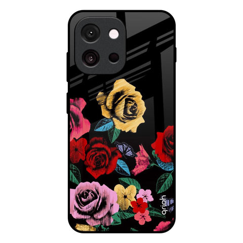 Floral Decorative OnePlus 13s 5G Glass Back Cover Online