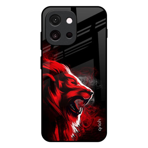 Red Angry Lion OnePlus 13s 5G Glass Back Cover Online