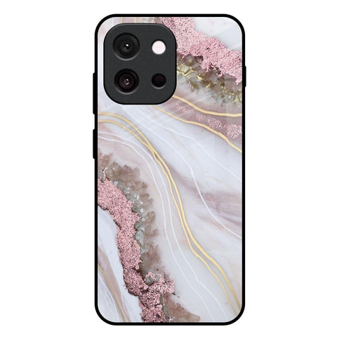 Pink & Gold Gllitter Marble OnePlus 13s 5G Glass Back Cover Online