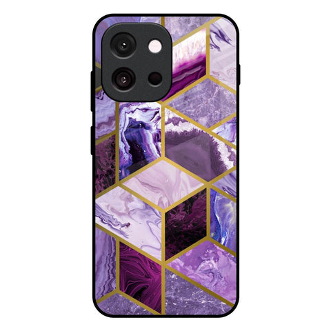 Purple Rhombus Marble OnePlus 13s 5G Glass Back Cover Online