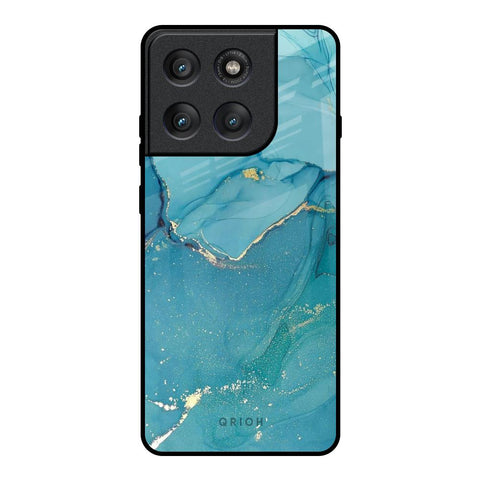 Blue Golden Glitter Motorola Edge 60 Pro Glass Back Cover Online