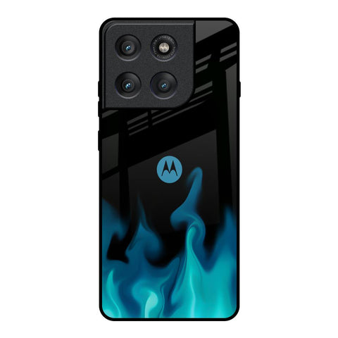 Teal Flames Motorola Edge 60 Pro Glass Back Cover Online