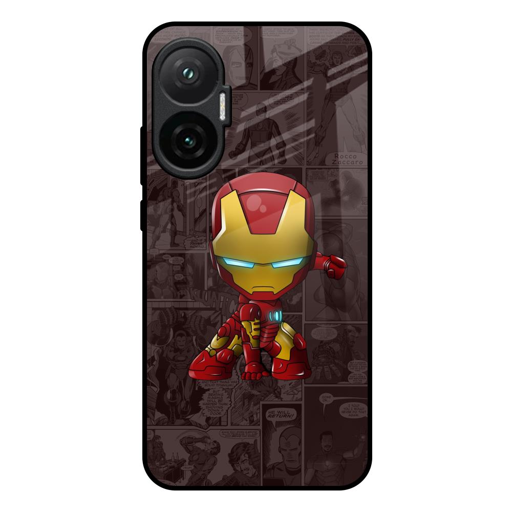 Angry Baby Super Hero Poco F7 5G Glass Back Cover Online