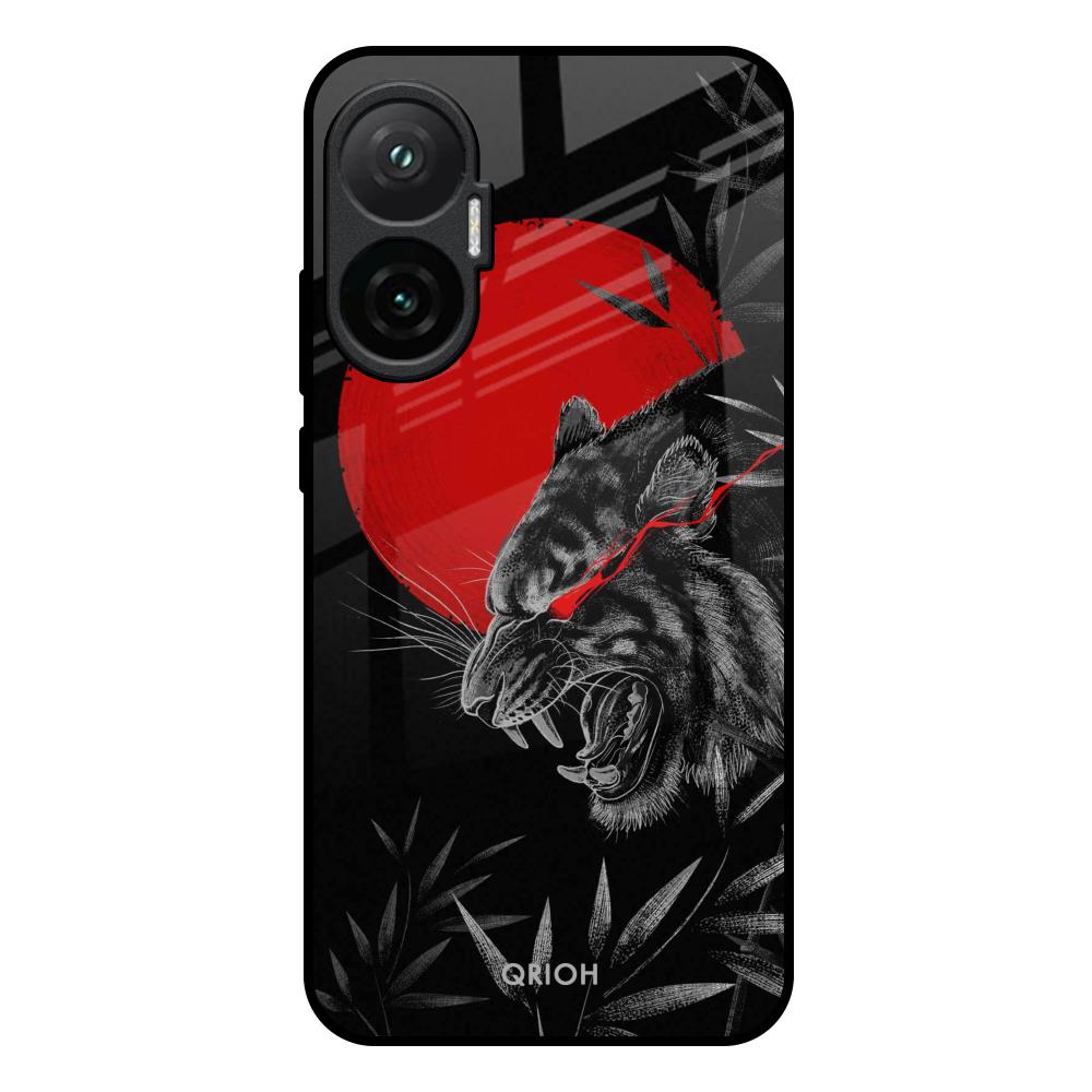 Red Moon Tiger Poco F7 5G Glass Back Cover Online