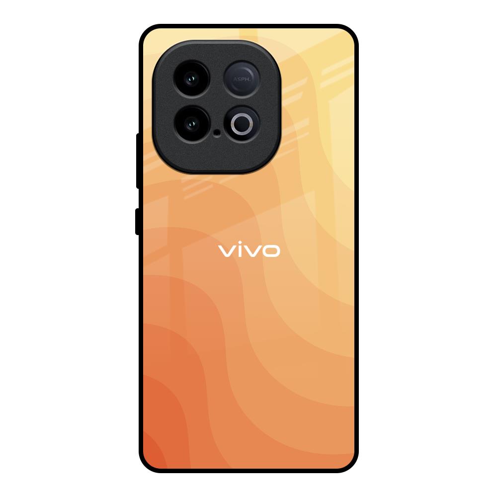 Orange Curve Pattern iQOO Neo 10 5G Glass Back Cover Online