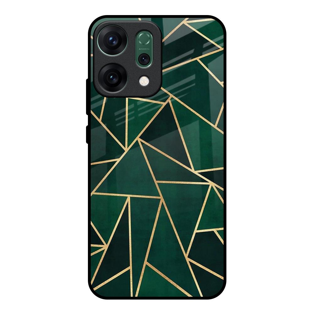 Abstract Green Oppo Reno14 pro 5G Glass Back Cover Online