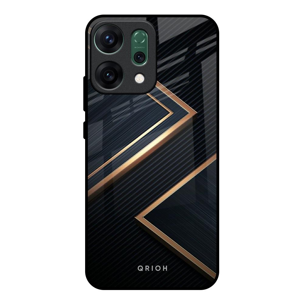 Sleek Golden & Navy Oppo Reno14 pro 5G Glass Back Cover Online