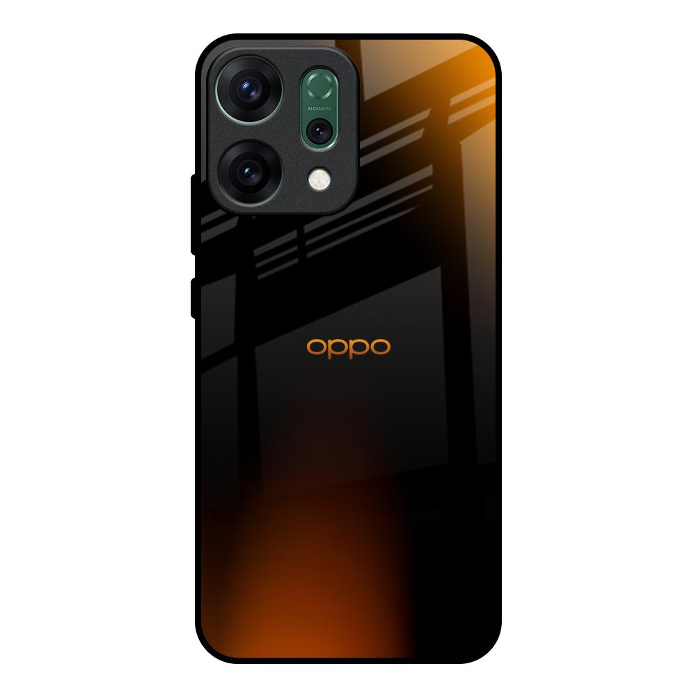 Orange Black Fusion Oppo Reno14 pro 5G Glass Back Cover Online