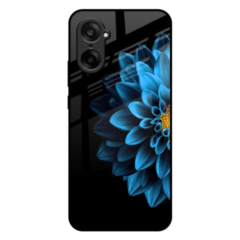 Half Blue Flower OnePlus Nord CE5 5G Glass Back Cover Online