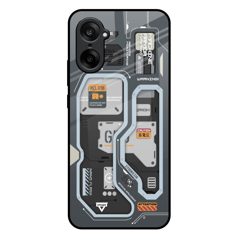 Retro Futuristic OnePlus Nord CE5 5G Glass Back Cover Online