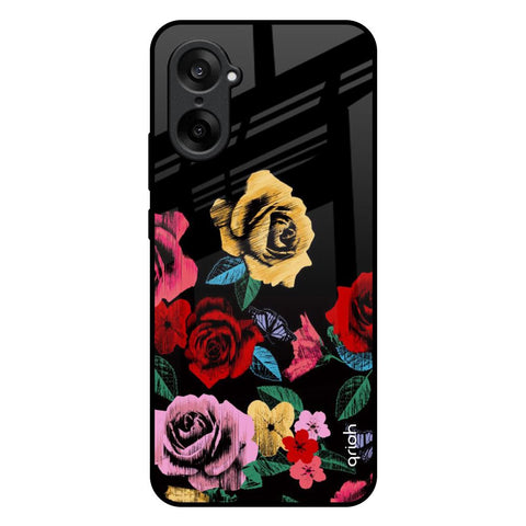 Floral Decorative OnePlus Nord CE5 5G Glass Back Cover Online
