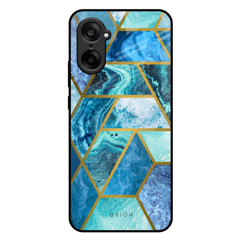 Turquoise Geometrical Marble OnePlus Nord CE5 5G Glass Back Cover Online