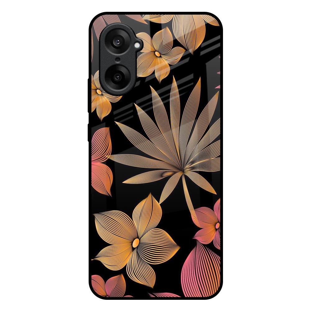Lines Pattern Flowers OnePlus Nord CE5 5G Glass Back Cover Online