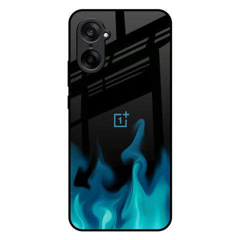 Teal Flames OnePlus Nord CE5 5G Glass Back Cover Online
