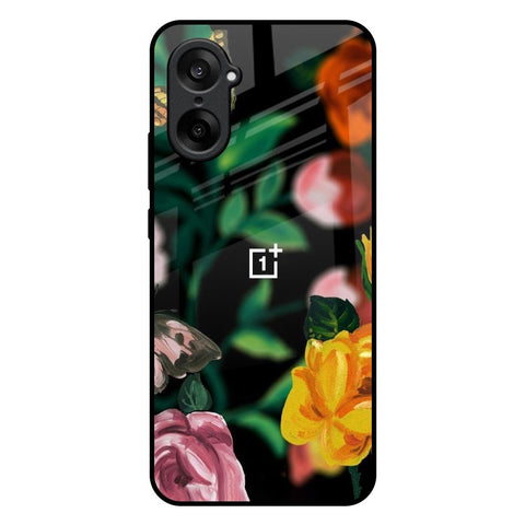 Flowers & Butterfly OnePlus Nord CE5 5G Glass Back Cover Online