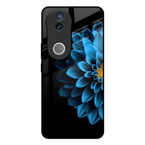 Half Blue Flower IQOO Z10R 5G Glass Back Cover Online