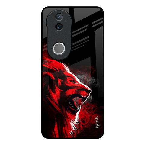 Red Angry Lion IQOO Z10R 5G Glass Back Cover Online
