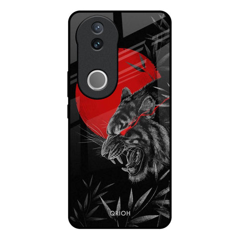 Red Moon Tiger IQOO Z10R 5G Glass Back Cover Online