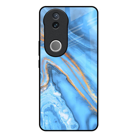 Vibrant Blue Marble IQOO Z10R 5G Glass Back Cover Online