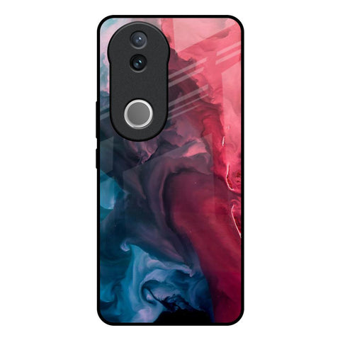 Blue & Red Smoke IQOO Z10R 5G Glass Back Cover Online