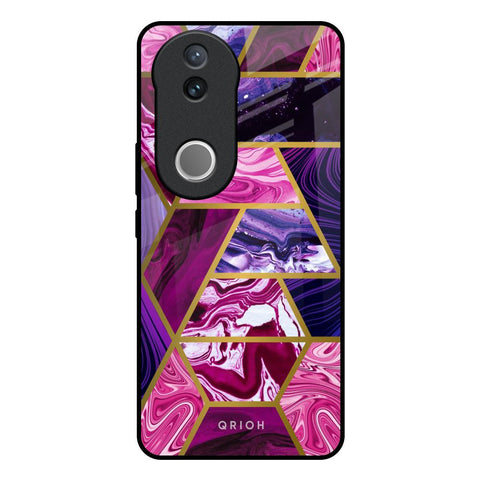 Electroplated Geometric Marble IQOO Z10R 5G Glass Back Cover Online