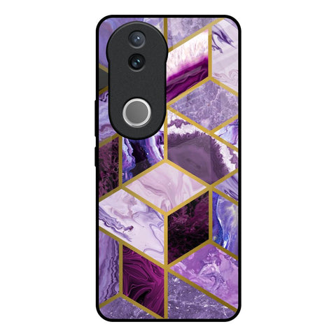 Purple Rhombus Marble IQOO Z10R 5G Glass Back Cover Online