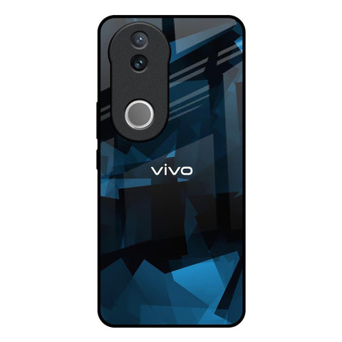 Polygonal Blue Box IQOO Z10R 5G Glass Back Cover Online