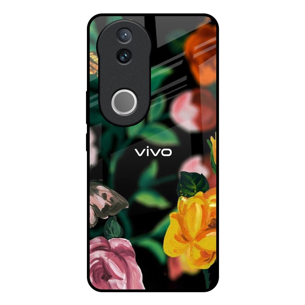 Flowers & Butterfly IQOO Z10R 5G Glass Back Cover Online