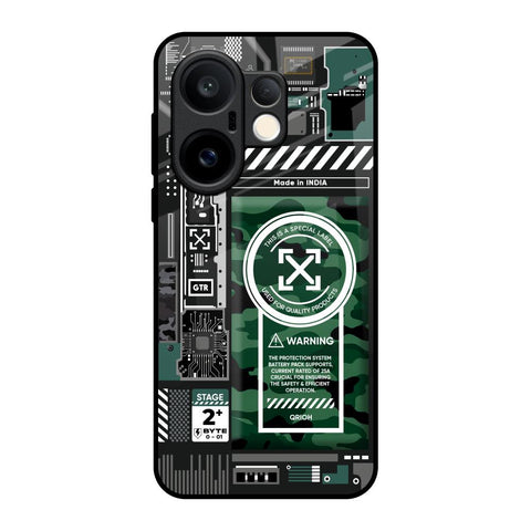 Green Camo Circuit Vivo X200 FE 5G Glass Back Cover Online