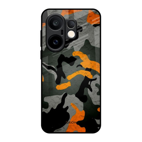 Camouflage Orange Vivo X200 FE 5G Glass Back Cover Online