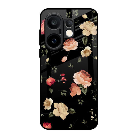 Black Spring Floral Vivo X200 FE 5G Glass Back Cover Online