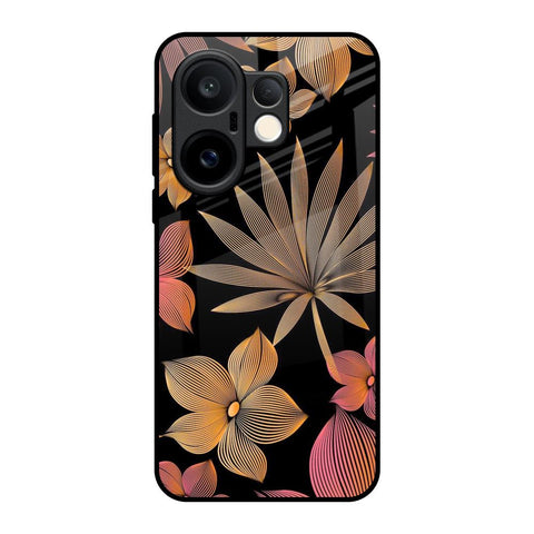 Lines Pattern Flowers Vivo X200 FE 5G Glass Back Cover Online